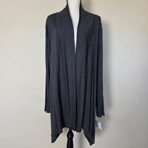 NWT Liz Claiborne Weekend Woman 3X Long Sleeve Open Cardigan Gray